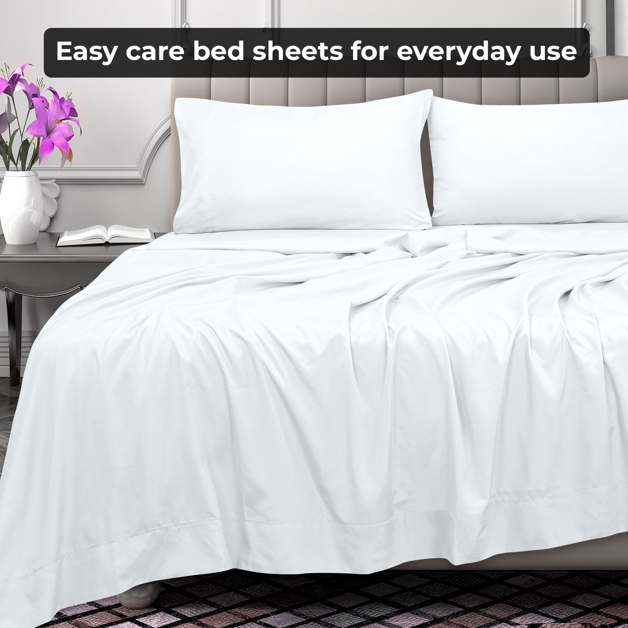 Royale Linens Bettlaken für Kingsize-Bett, gebürstete 1800 Mikrofaser, ultraweich und atmungsaktiv, Knitter- und schmutzabweisend, Hotelqualität, Bettlaken separat erhältlich, Oberlaken für Bett