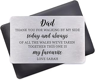 Beecreative Father Of The Bride Gift Personalised - Of All The Walks We Have Taken Together - Gift For Father Of The Bride - Wallet Card Insert With Holder