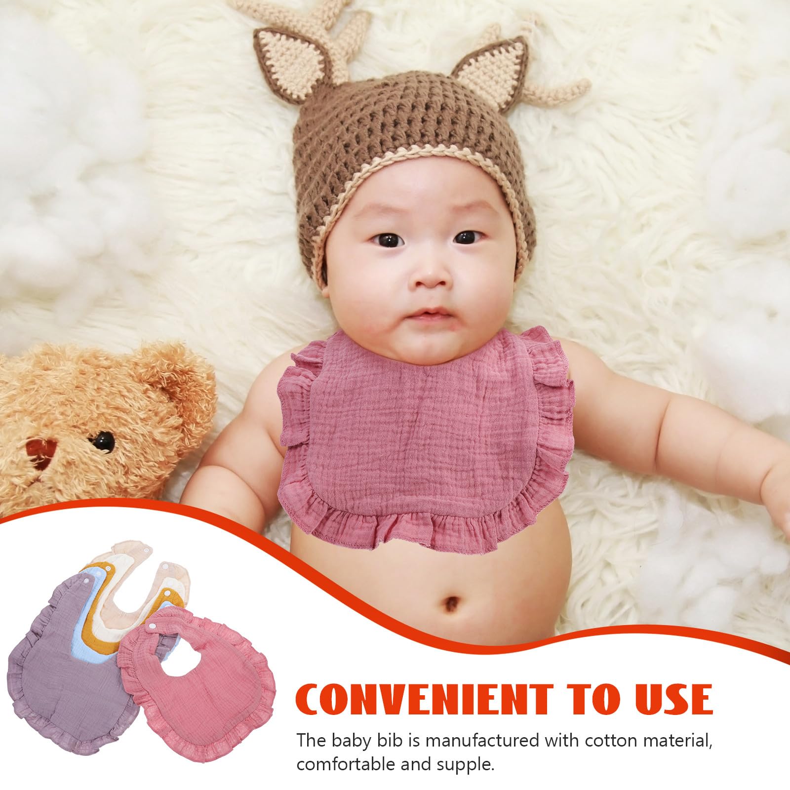 Lätzchen Kleidung für Babys und Kleinkinder aus Baumwolle 6 Stück pack Atmungsaktiv und Saugfähig Verhindert Speichelfluss Geschenk für Neugeborene