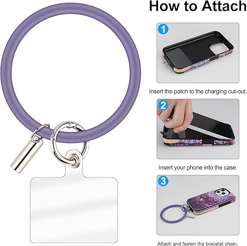 Miniatura 6 de HianDier Funda compatible con iPhone 15 Pro con tarjetero para mujeres y hombres, con pulsera, protector de pantalla y funda para cámara para iPhone