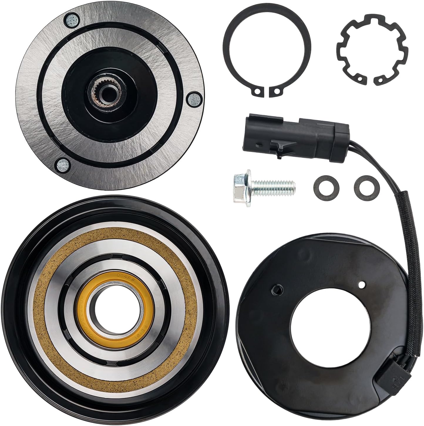 Torchbeam 78374 AC Compressor Clutch Kit Fit for Town & Country 2001-2007, Grand Caravan 2001-2004 2007, Grand Caravan 2005-2006 3.8L 3.3L, Caravan 2001-2002 2004-2007 3.3L, Voyager 2001-2003 3.3L