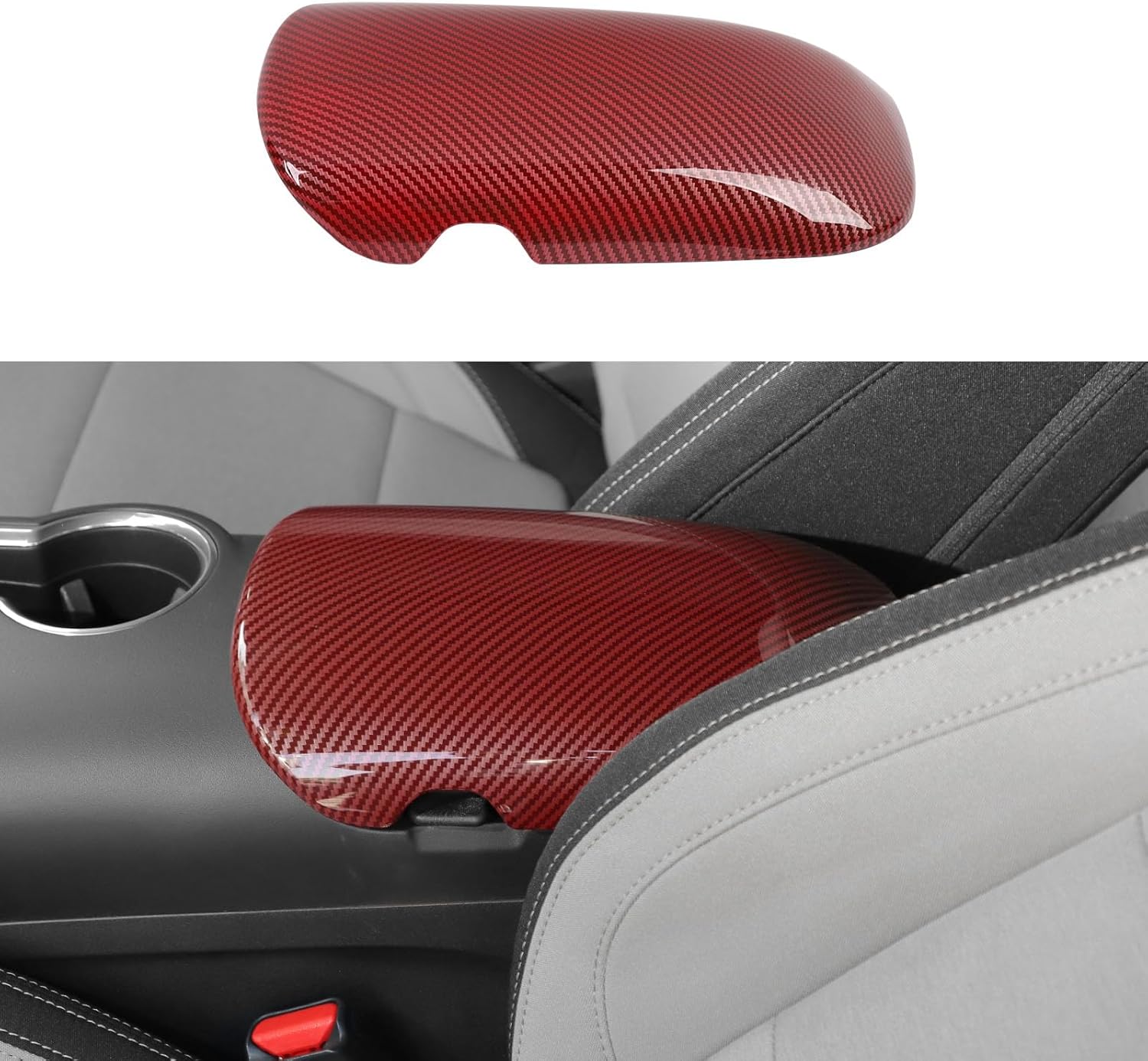 CheroCar Premium Center Console Armrest Box Trim Cover Interior Decoration Accessories for Ford Mustang 2015-2026