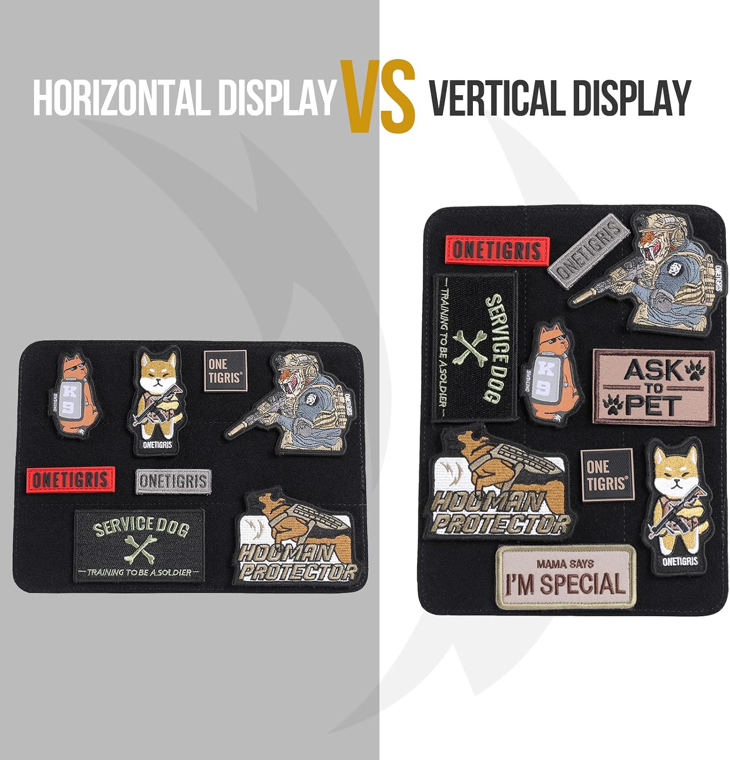 ONETIGRIS Patch Board, Tactical Patches Display Panel Stand 11"x8"