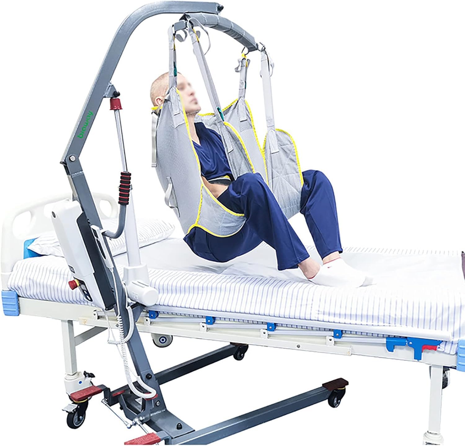 Grúas De Eslinga para Ancianos Discapacitados, Eslinga De Transferencia De Pacientes, Cinturón De Transferencia De Ayudas Dinámicas Arnés De Soporte para La Cabeza, Grey, Universal