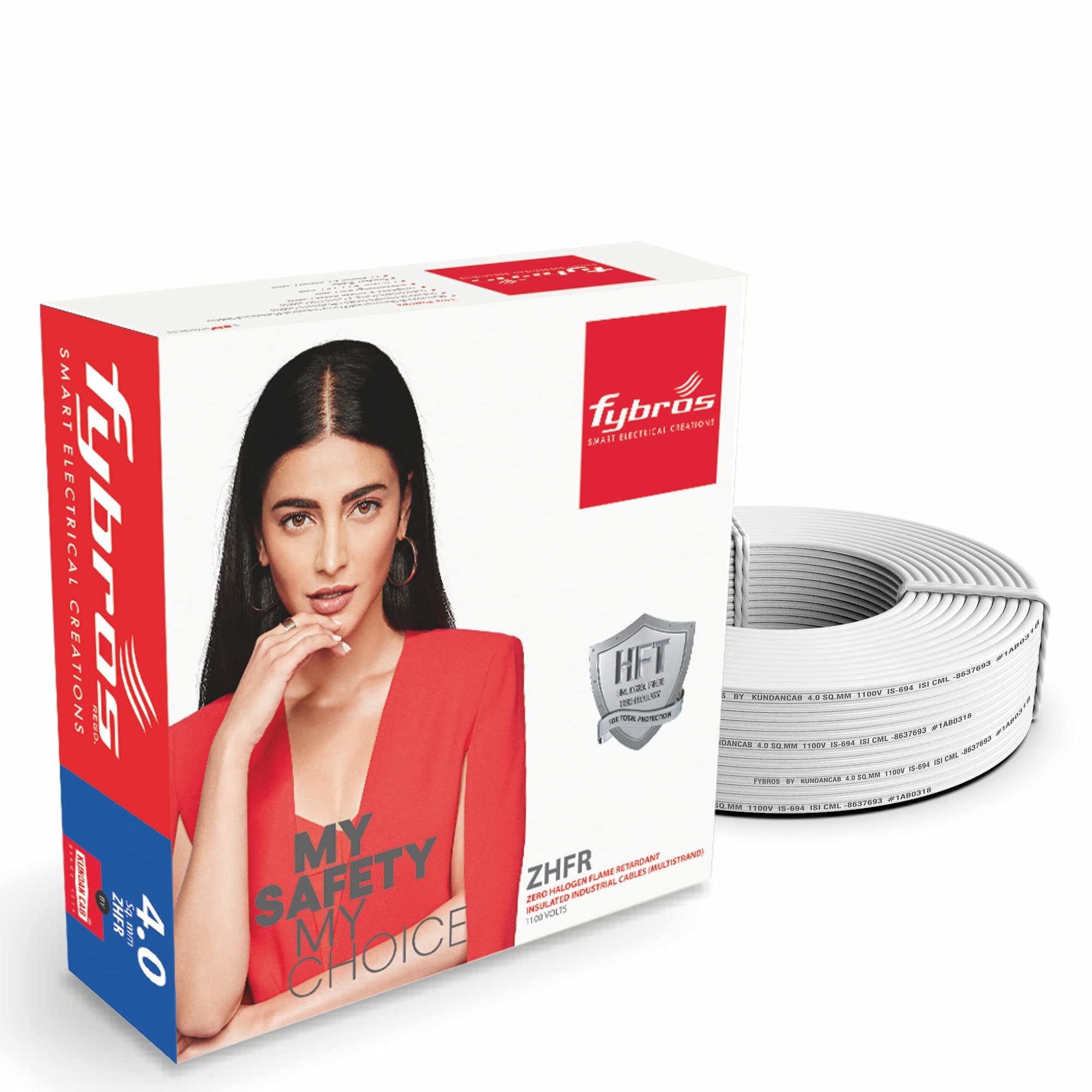 Buy Fybros Zero Halogen Flame Retardant 4 Sq Mm Wire ZHFR White