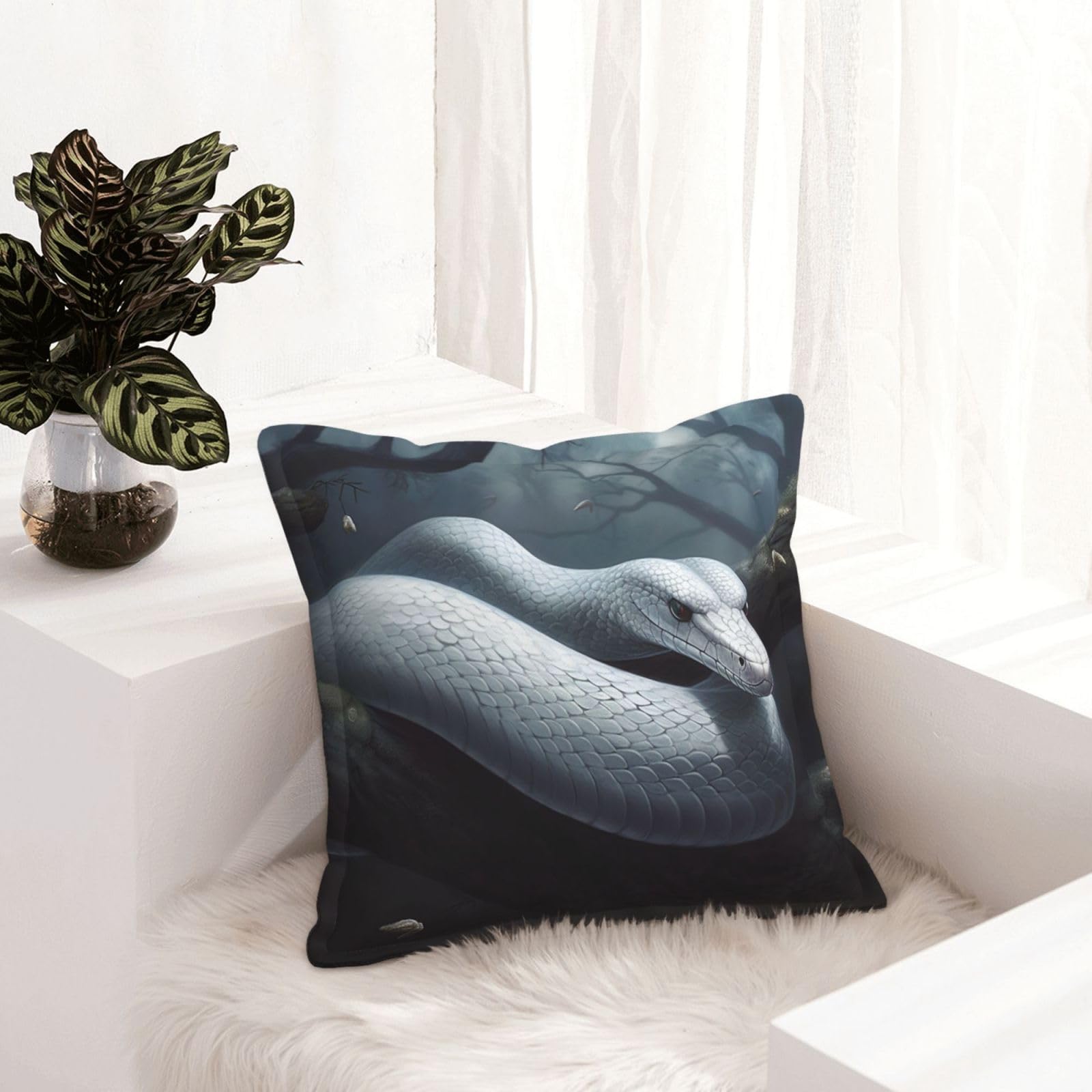 Housse de coussin en similicuir blanc 45x45 lot de 2 taie coussin carrée déco canapé salon lit