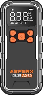 Tire Inflator Portable Air Compressor, 150PSI Cordless Air Pump for Car Tires, 3X Faster Air inflator Tire Pump with Digital Pressure Gauge and Emergency LED Light for Motorcycle Bike Ball Car