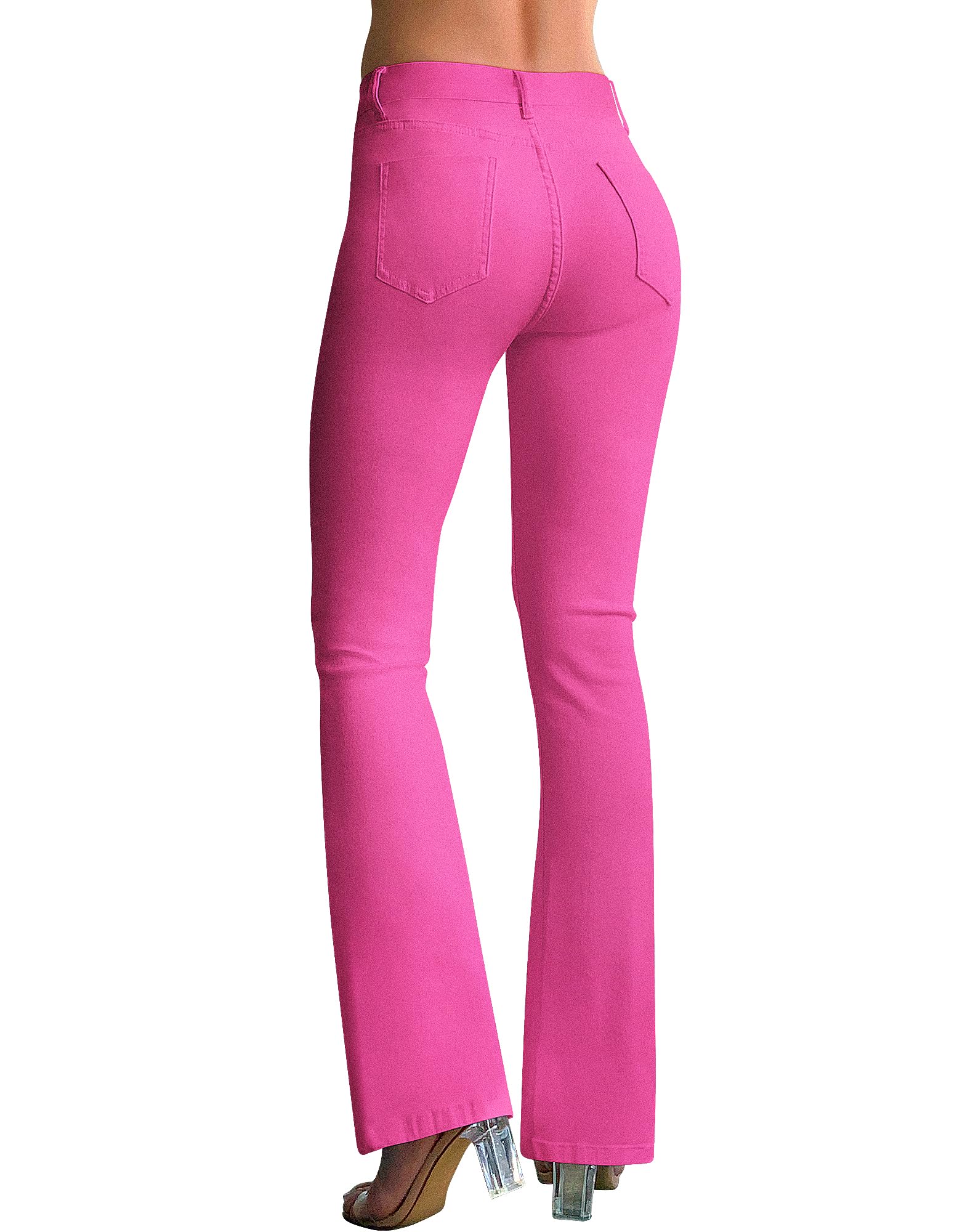 Condition photo showing As Is for roswear womens mid waist bell bottom stretchy flare jeans pants