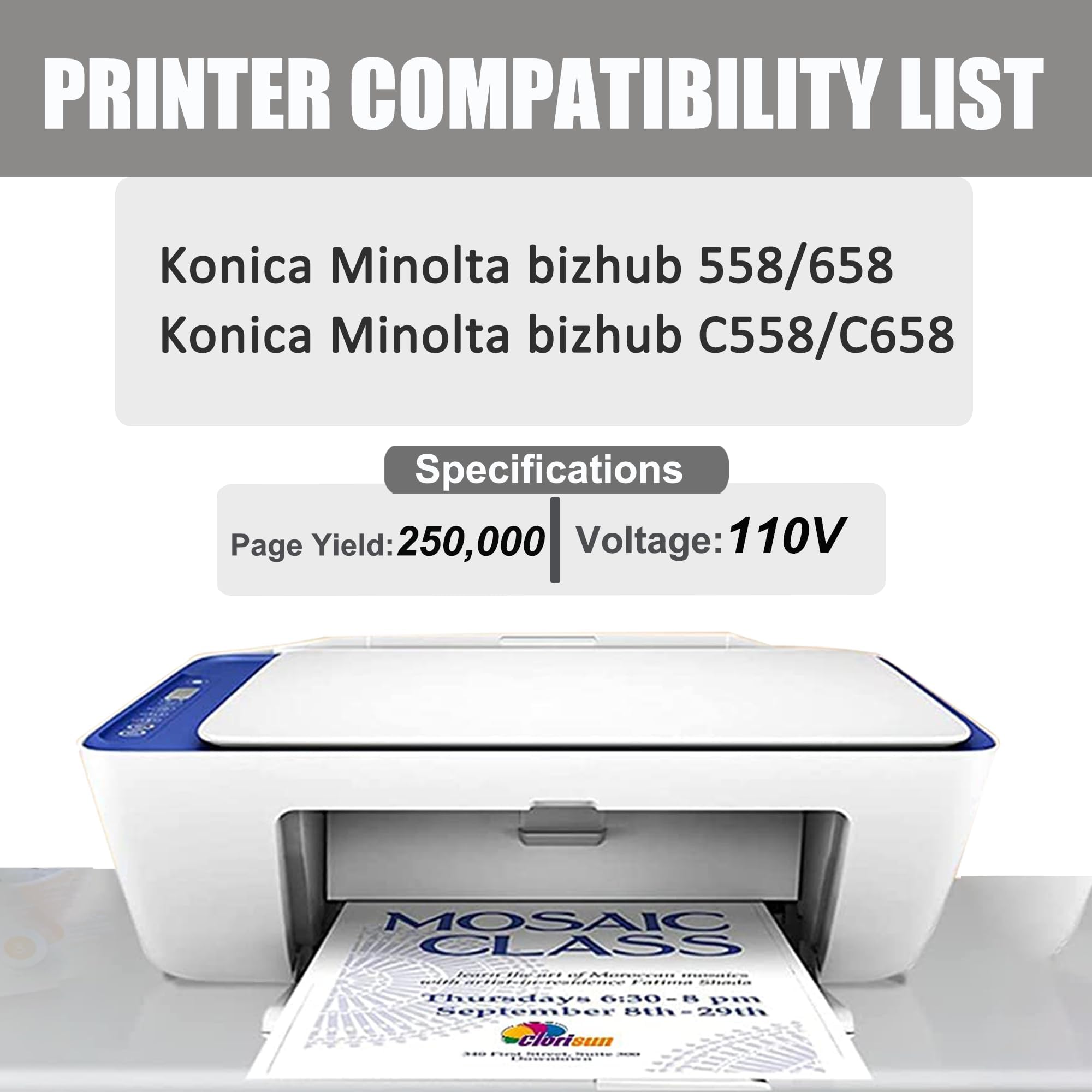 DIGITONER A79JR71088 Fuser Unit Replacement for Konica Minolta A79JR71088 A79JR71077 A79JR71066 A79JR71055 Fuser Unit Compatible with bizhub 558 658 C558 C658 Printers,110V (1-Pack)