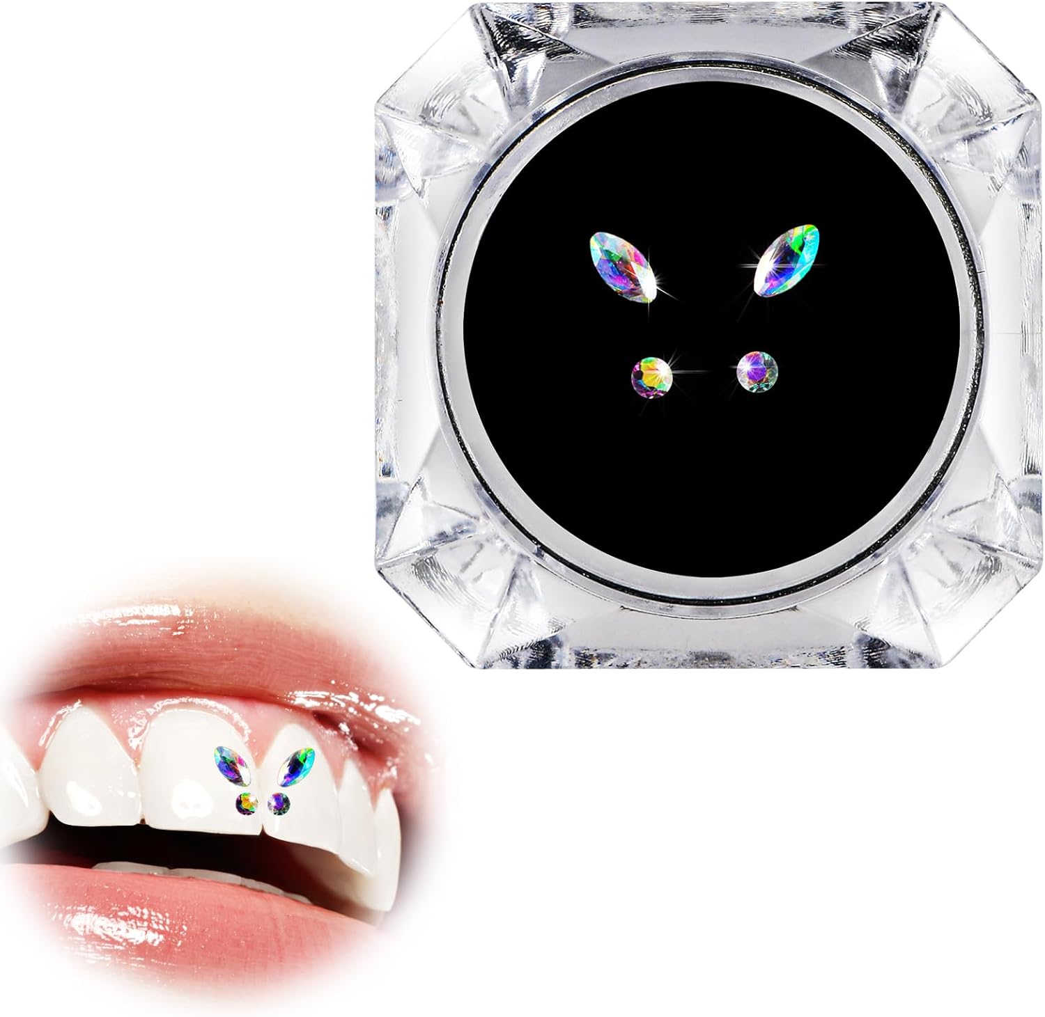 4 Pieces Tooth Gem, Tooth Shine Jewelry Rhinestones, DIY