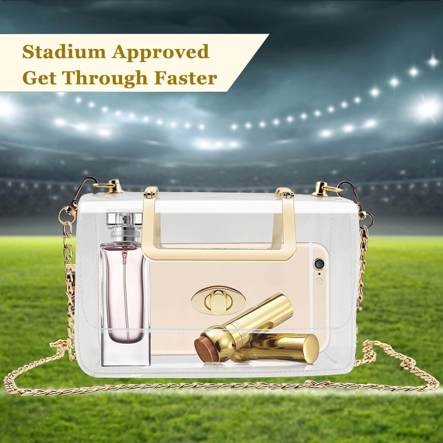 COROMAY Clear Purse for Women, Clear Bag for Stadium Events, Transparent Stadium Purse - Image 3
