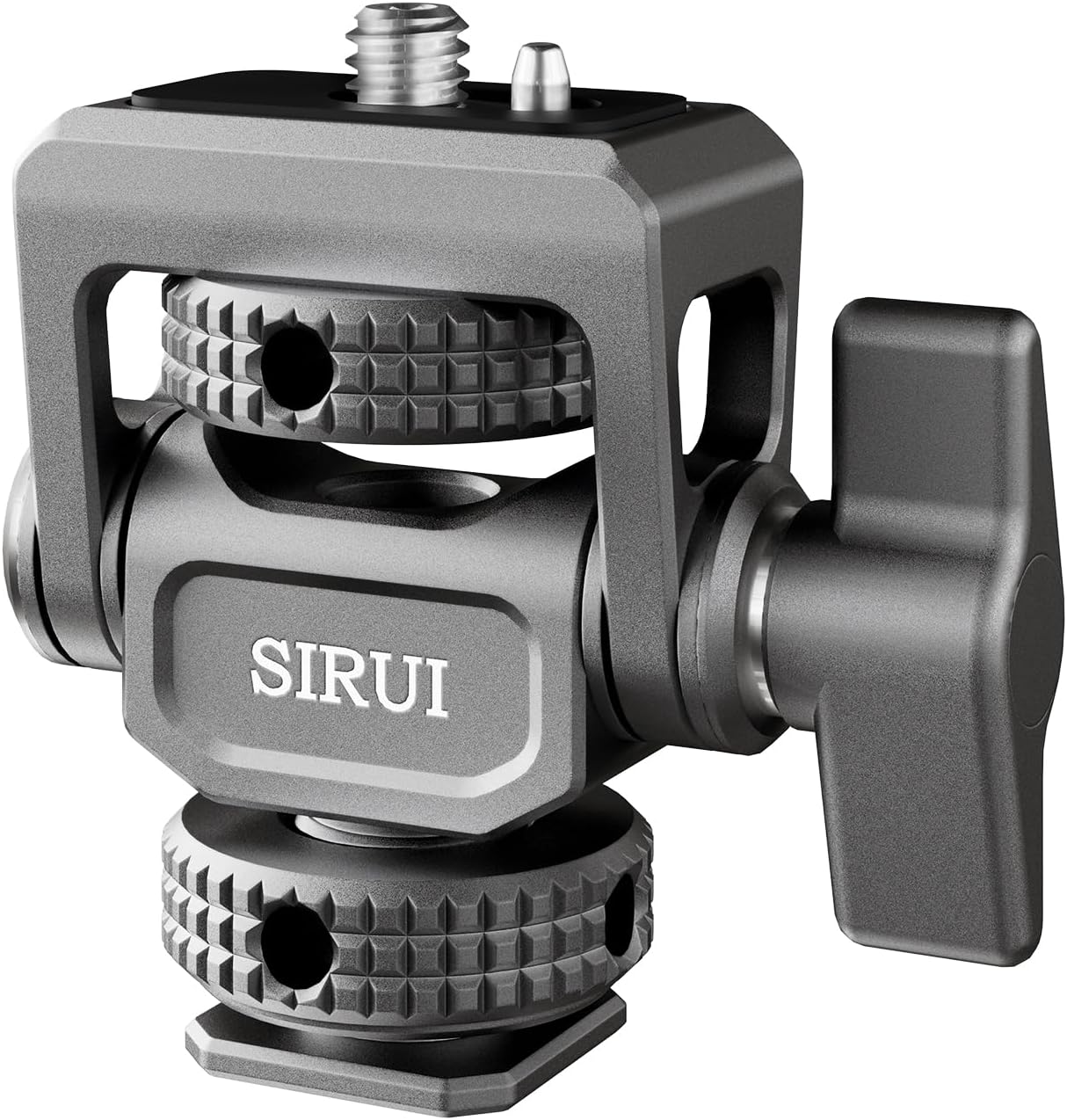 Camera Monitor Mount with Cold Shoe, Swivel 360°and Tilt 180°Adjustable DSLR Field Monitor Mount, Compatible with 5" and 7" Monitor, SC-MC