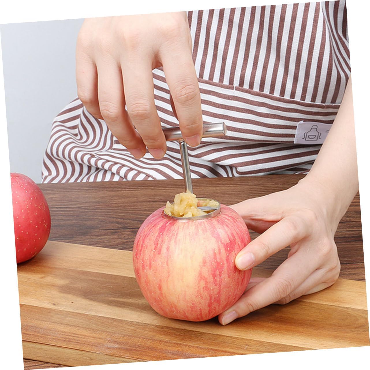 OUNONA 6pcs Stainless Steel Fruit Corer Tools Easy to Use Pear Core Remover Kitchen Fruit Coring Aid Dishwasher for Core Removal of Apples Pears and More