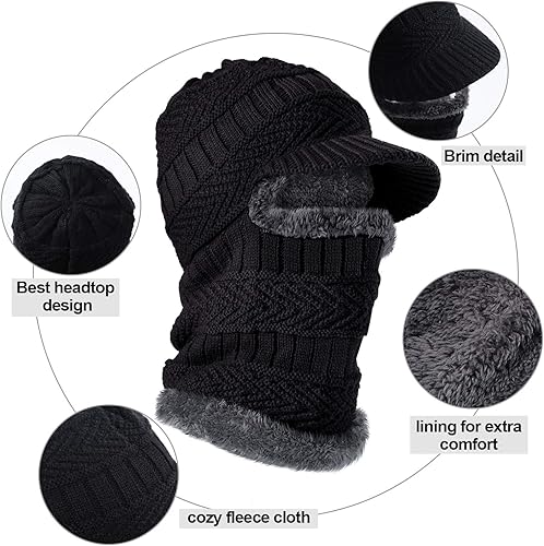 Miniatura 4 de Syhood Knitted Balaclava Beanie Hat Winter Neck Warmer Ski Face Cover Neck Gaiter