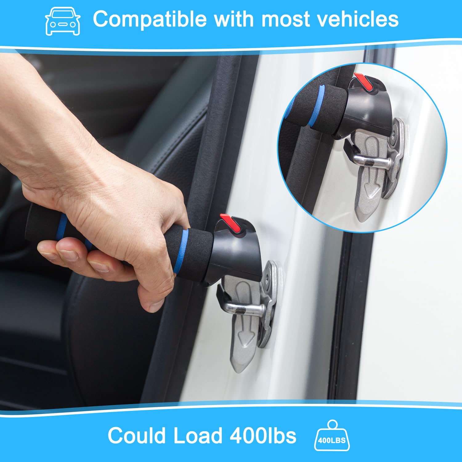 EVEME 2 Pack Car Door Handle for Elderly Car Handle Assist Support Multifunction Door Latch for Seniors and Handicapped — Amazon image 4