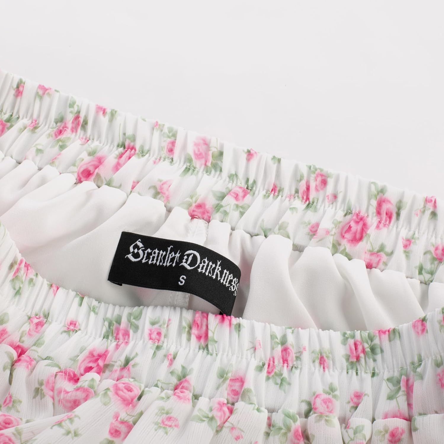 Scarlet Darkness Floral Maxi Long Skirts for Women Summer 2026 Tiered Skirt Flowy Boho Fairy Skirt with Pockets - Image 3