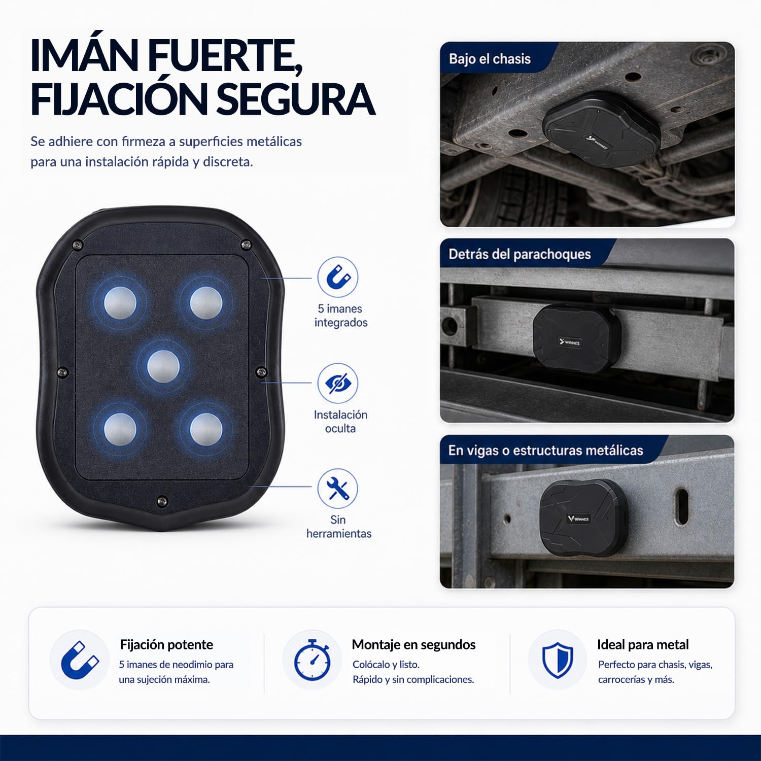 4G Localizador GPS para Coche, Moto y Camión sin Suscripción, Batería 10000 mAh hasta 100 Días en Espera, Seguimiento en Tiempo Real, Rastreador GPS con Imán, Alerta Antirrobo, Geovalla y App - TK905B