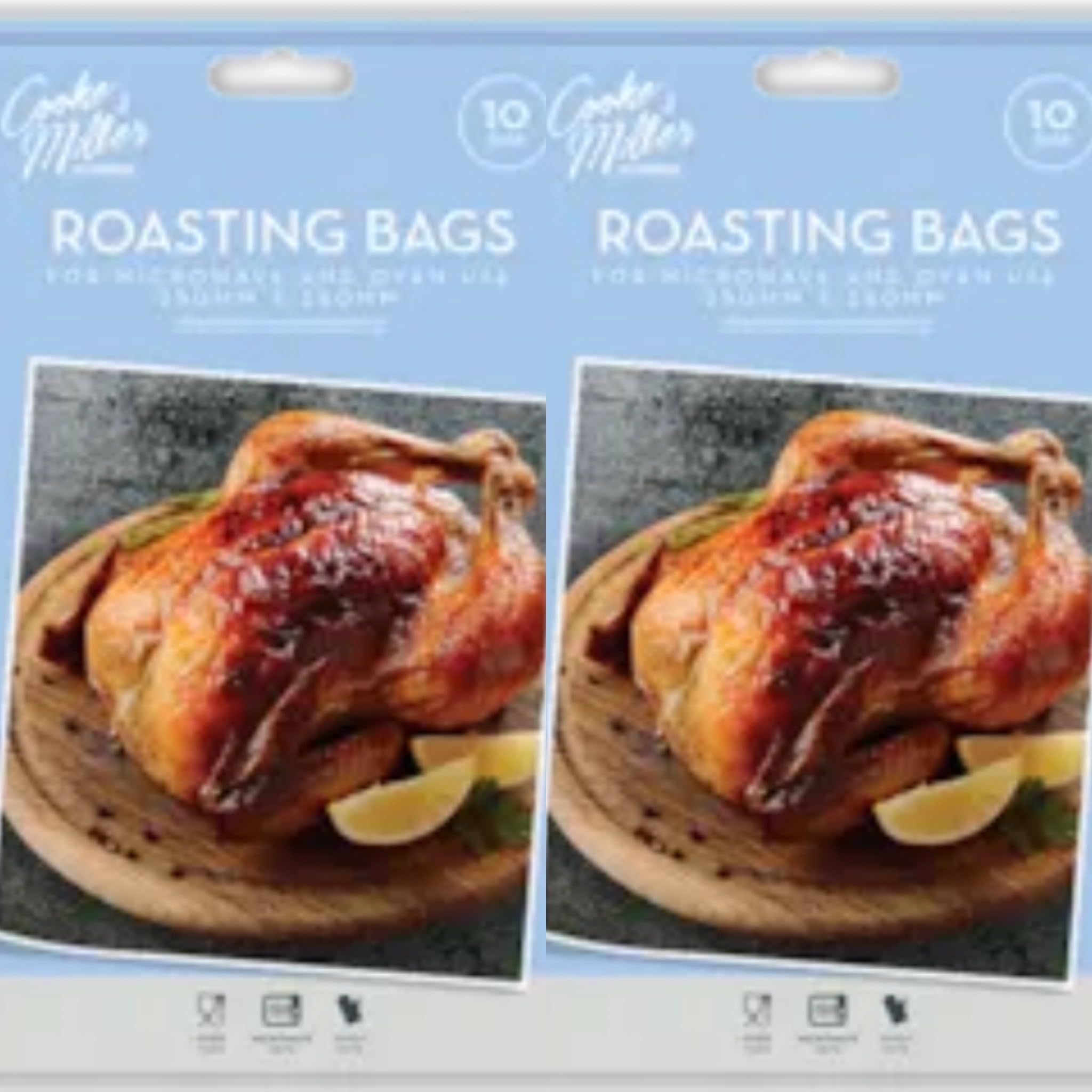 20x Large Roasting Bags 250mm x 380mm Oven & Microwave Safe for Juicy Meat Chicken Turkey Fish Vegetables