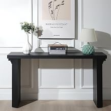 roomfitters 58" Modern Minimalist Wooden Console Table for Entryway, Living Room, and Hallway, Black