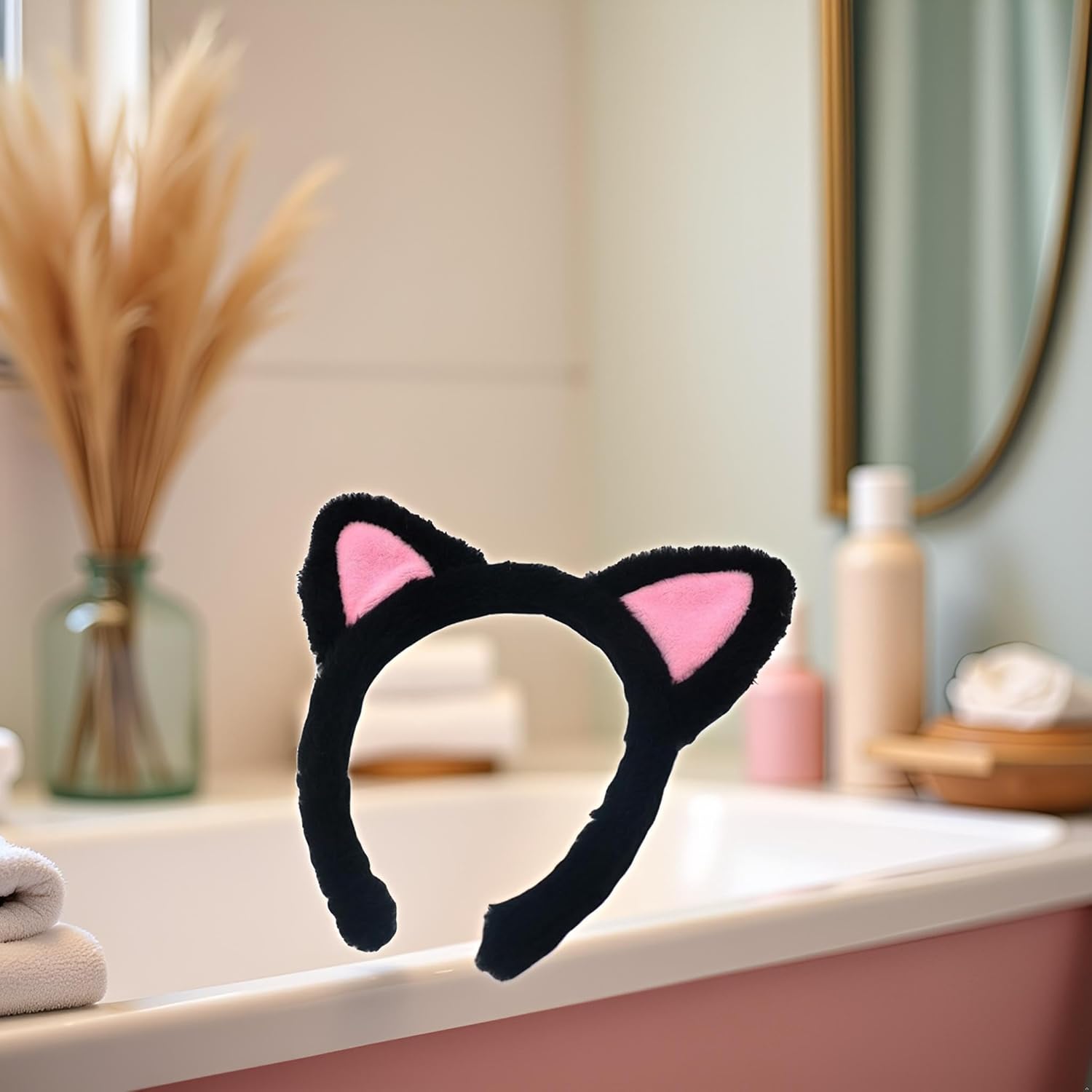 Plush Cat Ears Headbands - Soft Hair Accessories for Makeup, Shower, Teen Girls and Women - Image 6