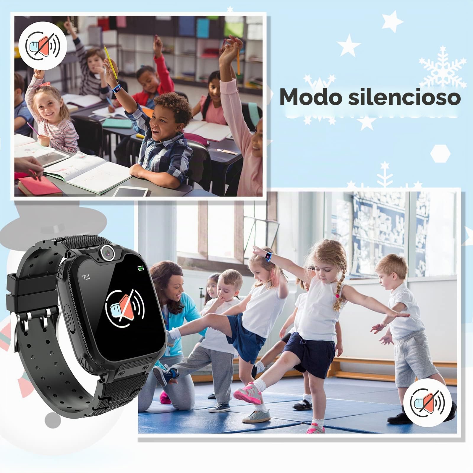 Reloj Inteligente Niño Smartwatch niños con Teléfono Llamadas 16 Juegos | Reloj Niños Conversación Bidireccional, Cámara, MP3 Música, Despertador, Calculadora, Estudiante Regalo