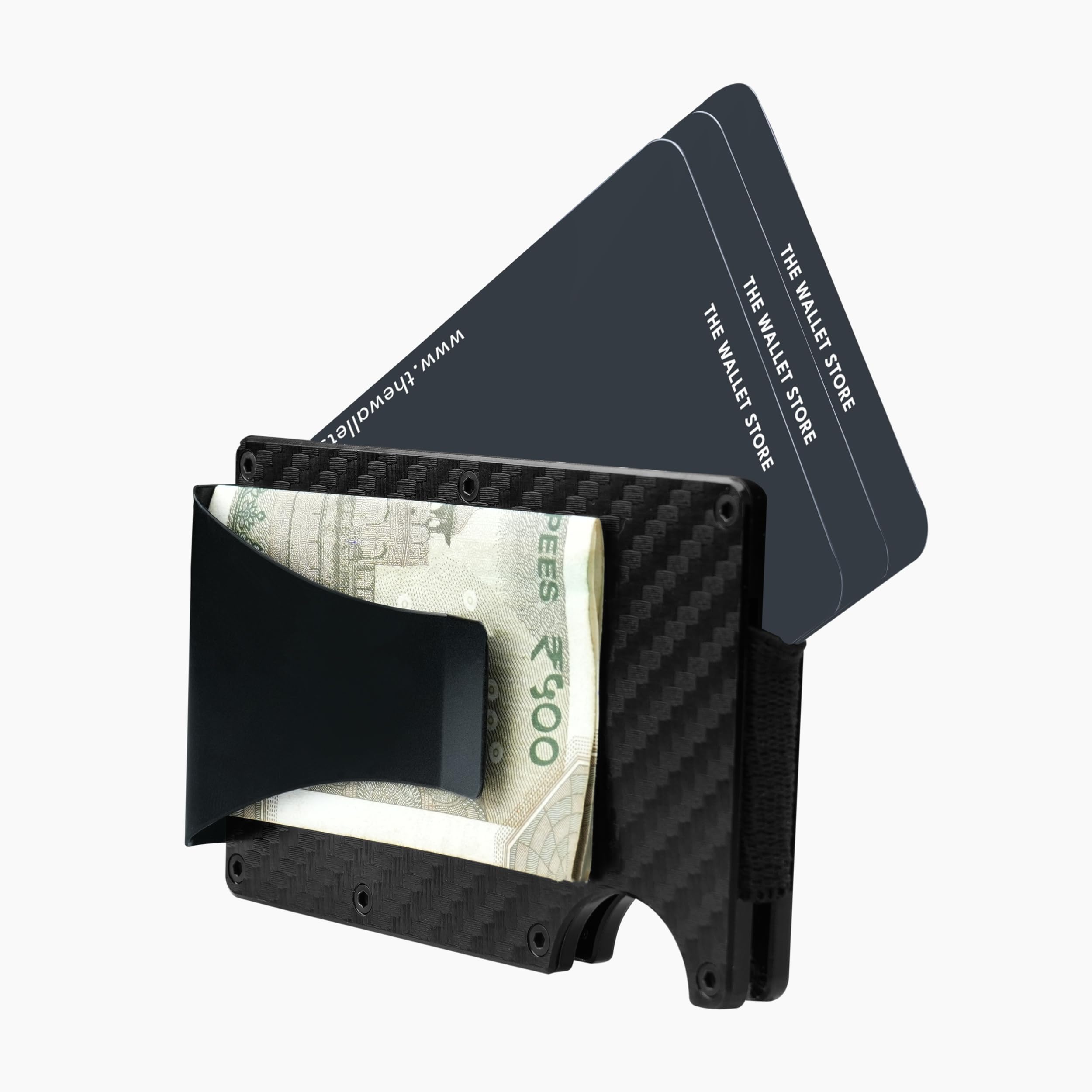 The Wallet Store Clip & Carry Metal Card Holder (Black)