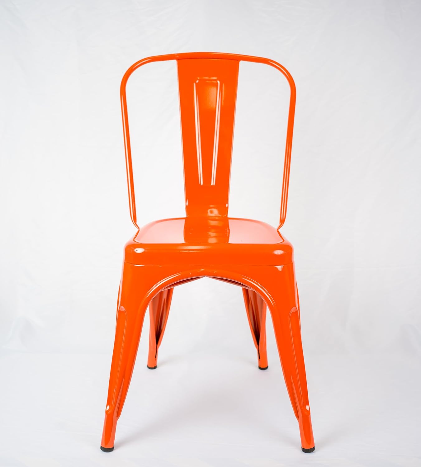 Twenty Four 7 Modern Outdoor Dining Chair, Orange Powder Coated Aluminum Frame, Weather Resistant