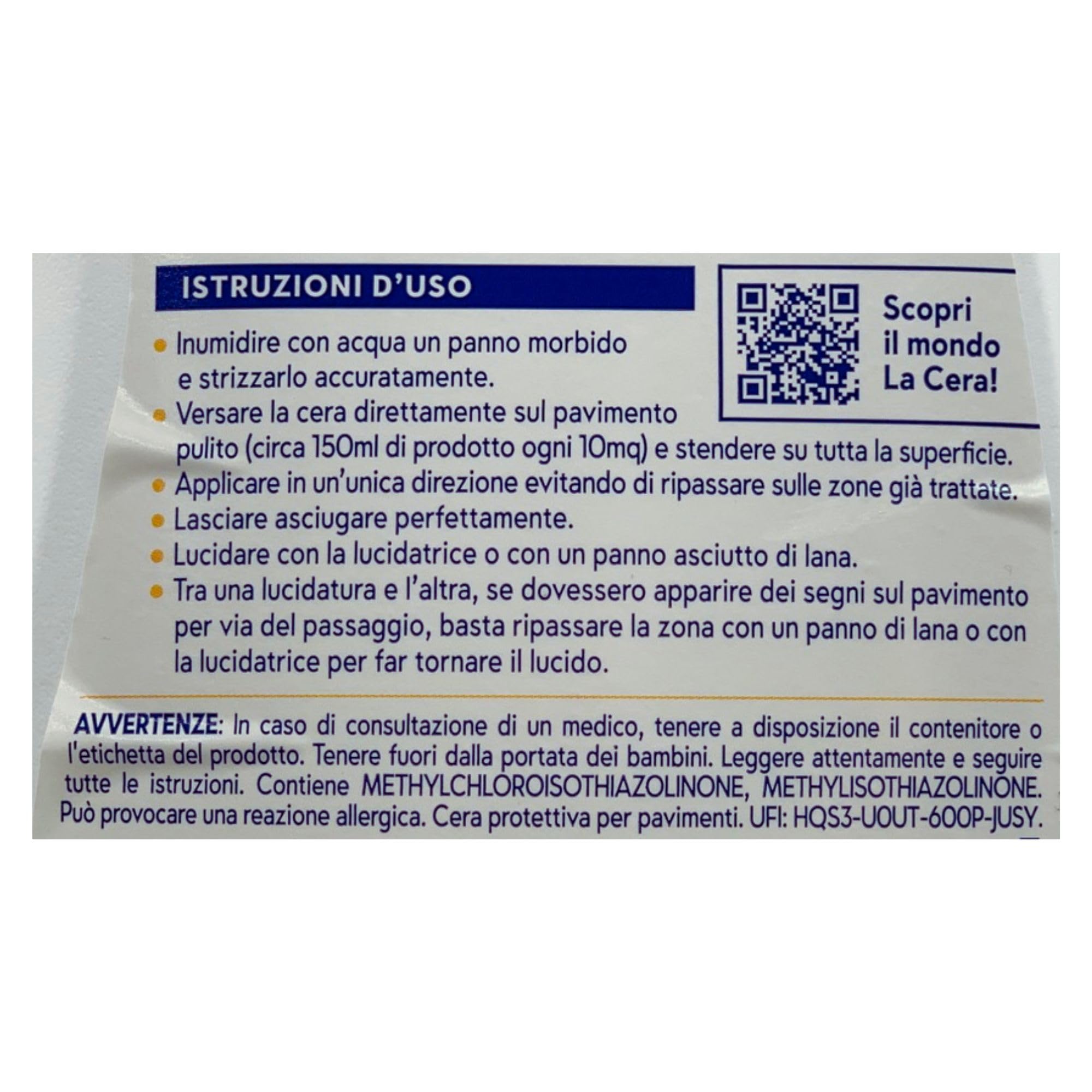 2x La Cera SPECCHIO, Specifica Per Lucidatrice, Con Vera Cera Carnauba. Per Un Lucido Effetto Specchio, Massima Protezione e Pulito Più a Lungo. Adatta a Tutti i Tipi Di Pavimenti 725ml