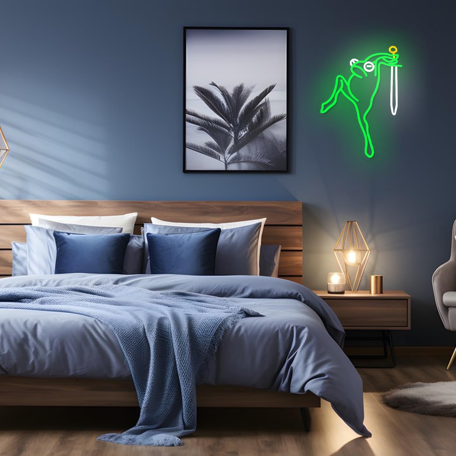 Frog And Sword Neon Sign for Wall Decor Animal Neon Light Cool Frog LED Neon Sign Green Led Neon Light for Bedroom Store Man Cave Zoo Martial Arts School Decoration - Image 6