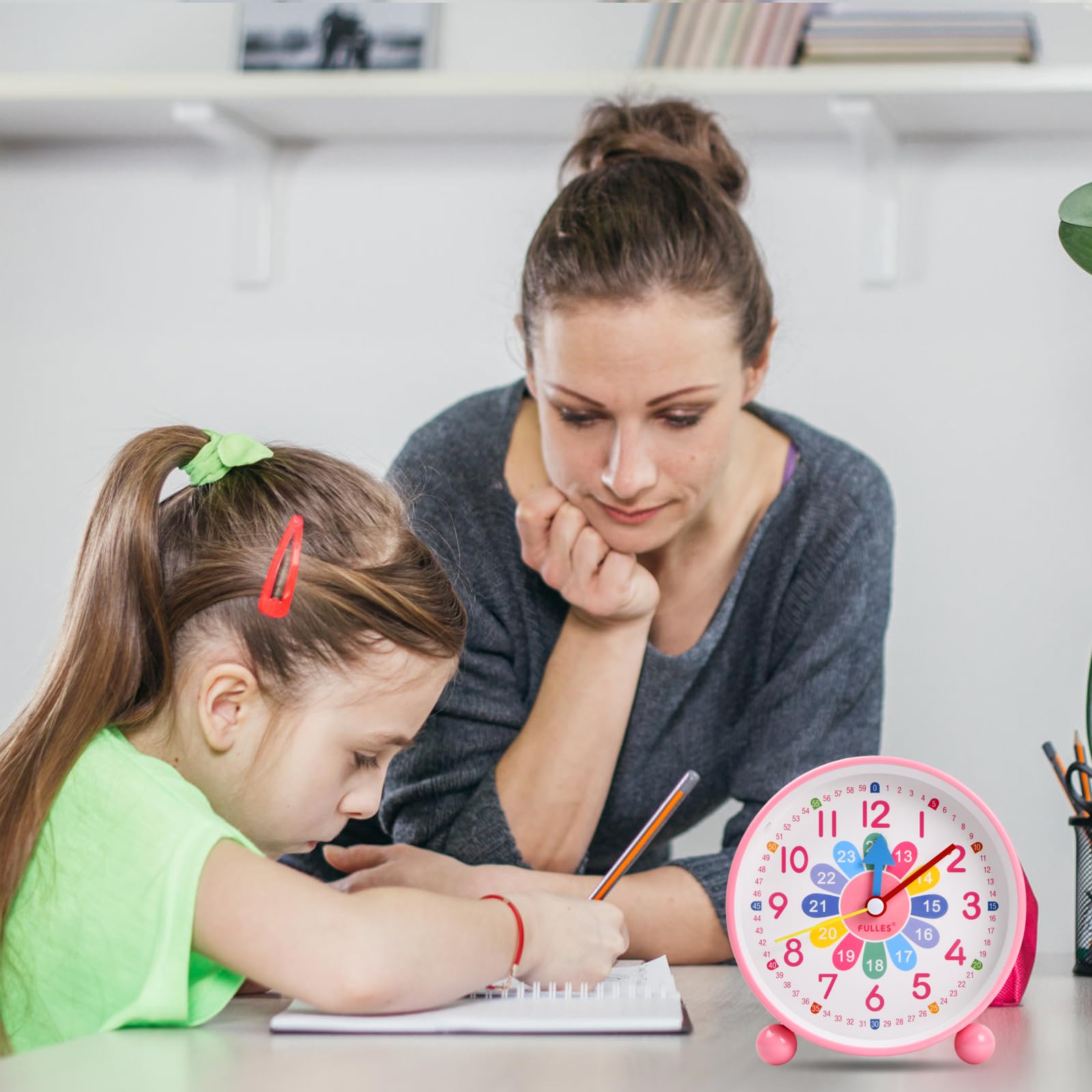 Jinlaili Sveglia Bambini Ragazzi Ragazze, Sveglia da Comodino, Analogica Bambini Sveglia Silenziosa Senza Ticchettio, Sveglia con luce notturna, Snooze, Sveglia digitale per bambini (Blu)