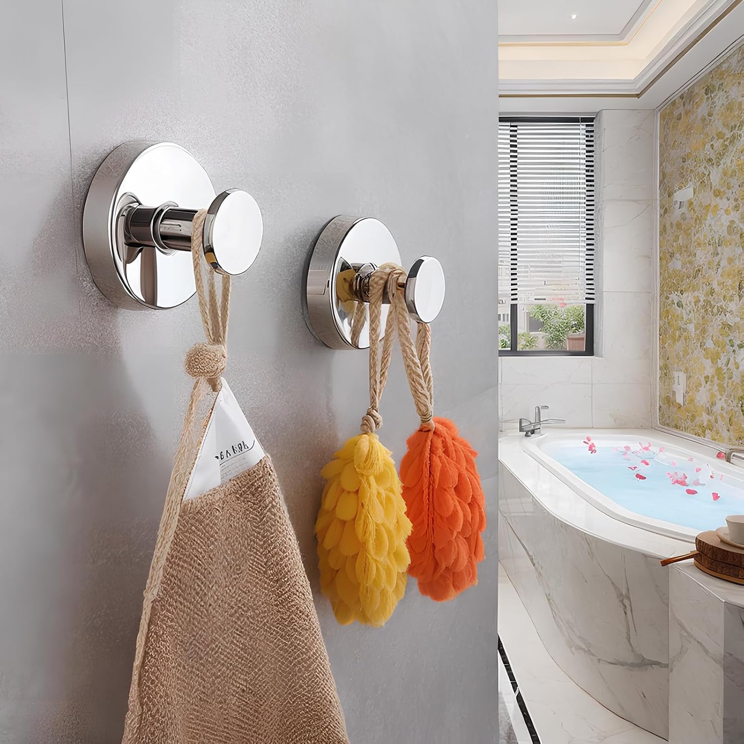 Suction Hooks - Shower Suction Cup Hooks, No-Drill Waterproof & Rustproof for Bathroom, Glass Door, Mirror, Kitchen - Holds Up to 15 lbs (Black, 4 PCS) image 5