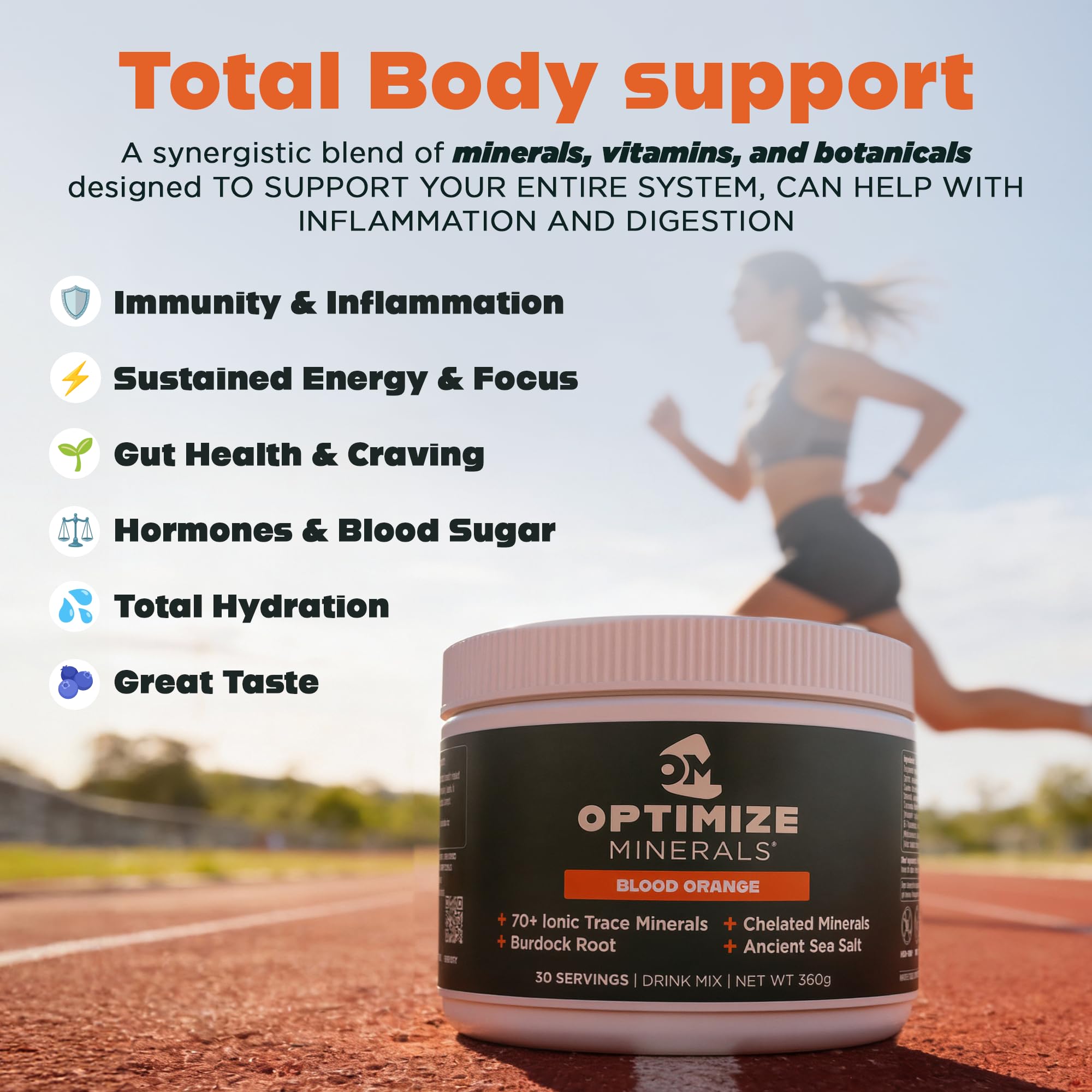 Optimize Minerals Trace Mineral Powder Supplement, Blood Orange 30 Servings — Amazon image 3