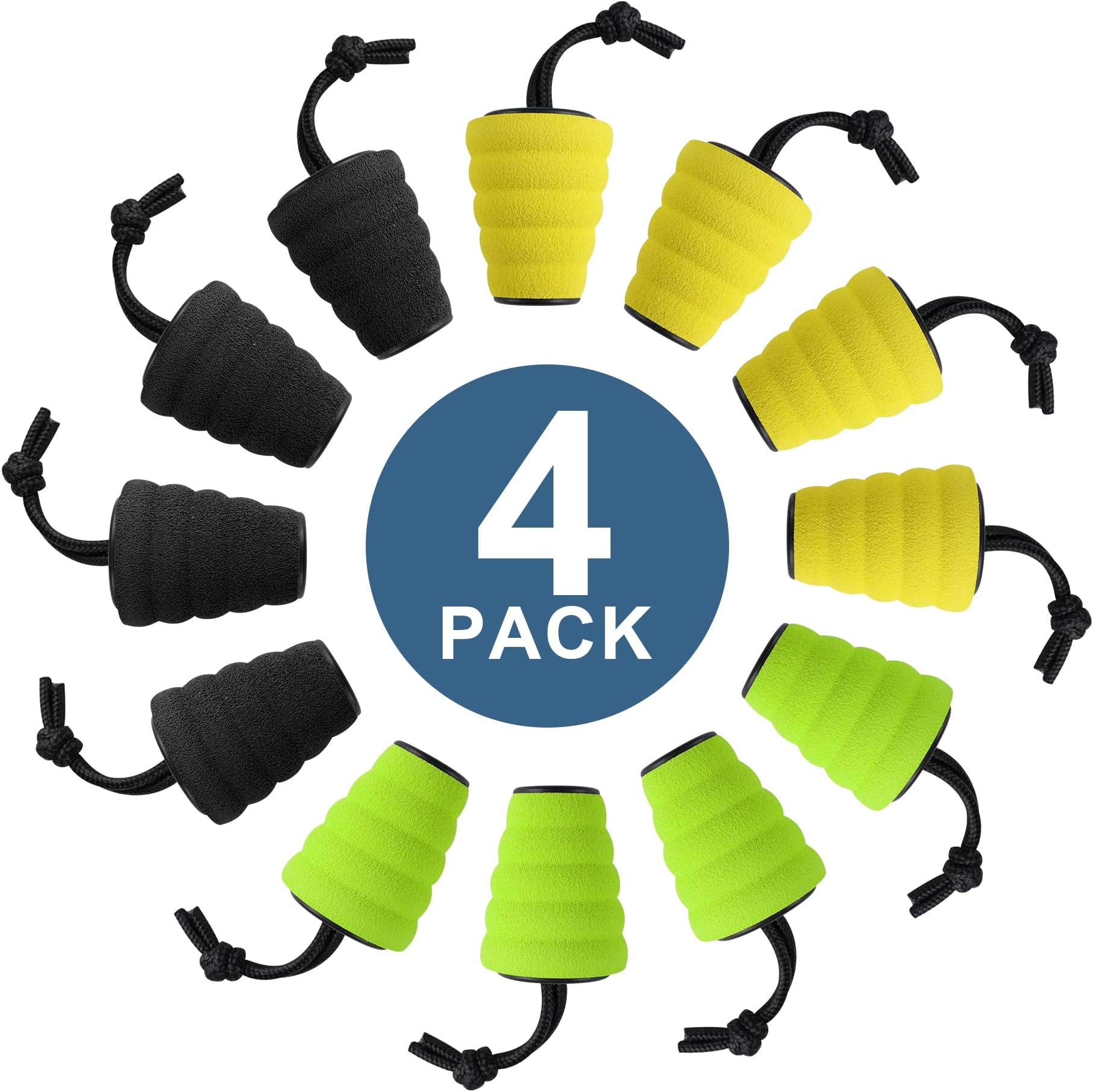 GanFindX4, 6 or 8 Pack | 3 Colors | Form-Fitting Kayak Scupper Plug Kit, Fit 1.4-1.7" scuppers, High Elasticity Fits Most Drain Holes & EVA Meterial