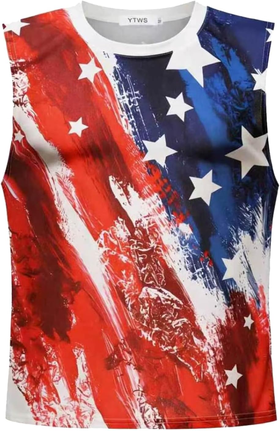 4th of July Tank Top Men, Patriotic American Flag USA Sleeveless Shirt, Soft Breathable Muscle Casual Apparel