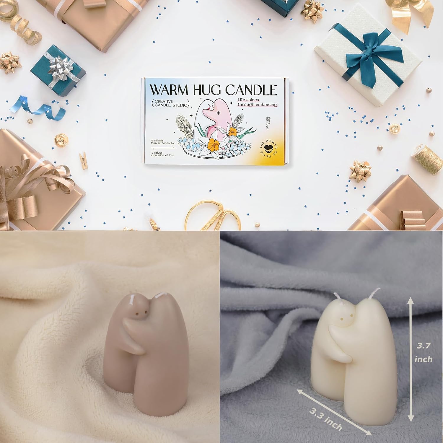 Hugging Candles Gifts for Women, Unique for Best Friend, Thoughtful When Missing Someone – Feel Better, Cheer Up, Get Well Soon, Engagements & Weddings Gifts, Sister, Mom, Men, Coworkers.