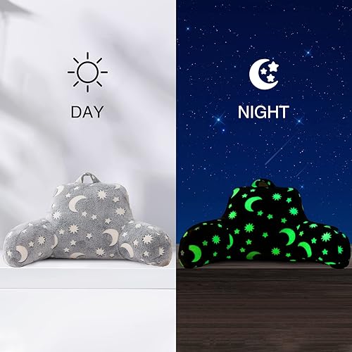 Miniatura 3 de Aimuan Almohada de lectura que brilla en la oscuridad para descansar en la cama, almohada de respaldo para niños, almohada con estampado de