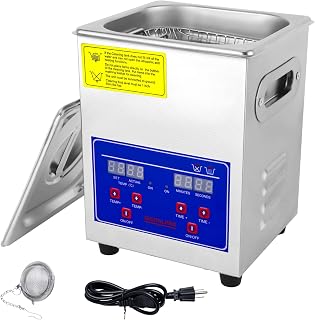 VECKYJL 2L Ultrasonic Carburetor Cleaner with Heater & Digital Timer - Industrial Parts Washer for Auto Tools, Jewelry, 110V