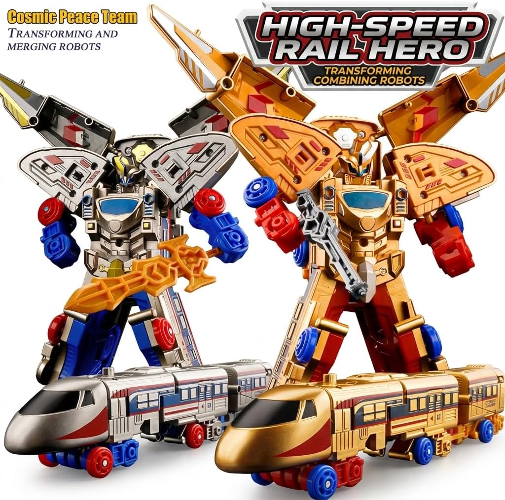 3in1 Transforming Train Robot Toy,Bullet Toy Action Figure(Grey)