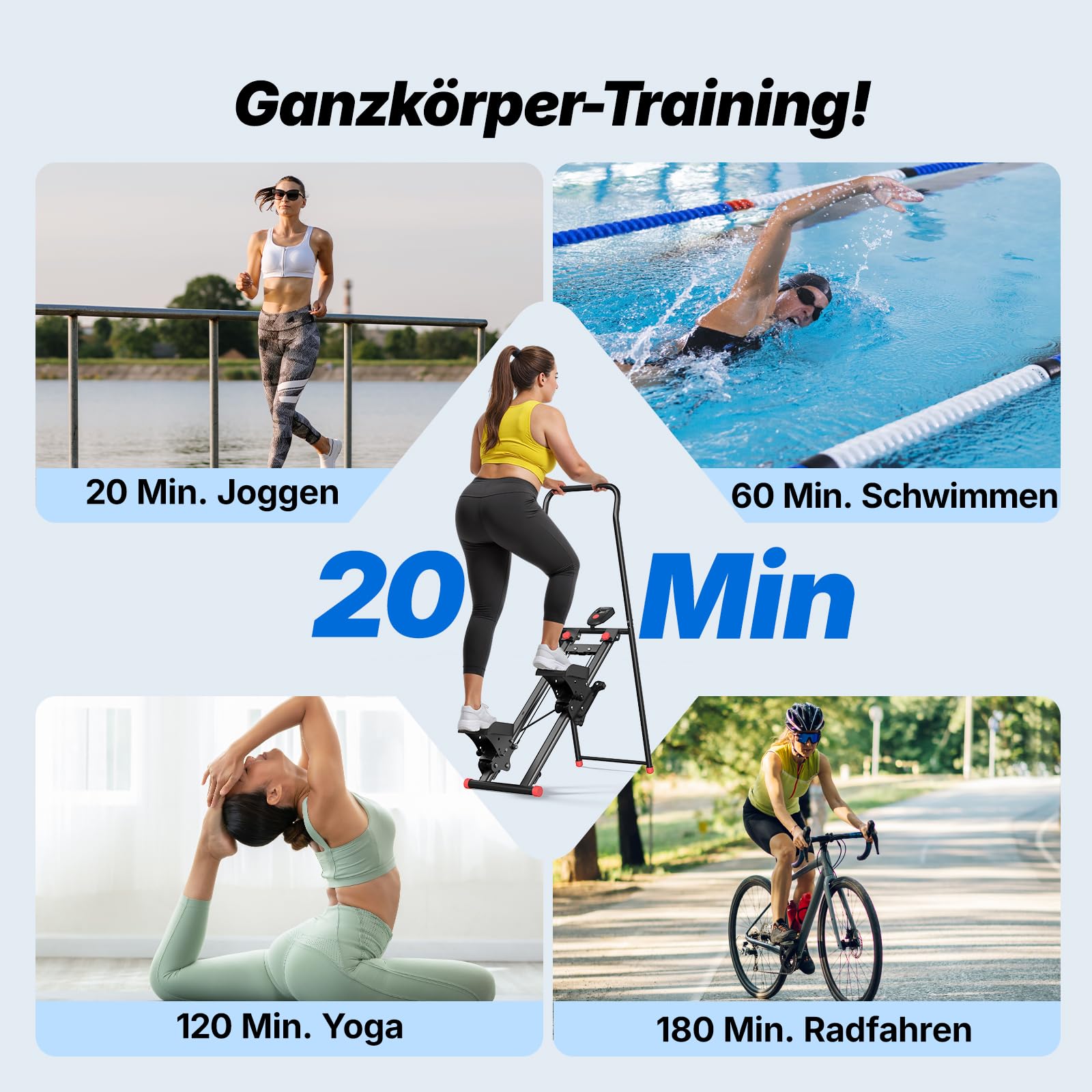 MERACH 2025 Neues Stair Stepper für Home Gym Übung,Vertical Climber Maschine für Ganzkörper-Workout,Compact Folding Cardio Übung Climber mit erweiterten Schrittweite,verstellbare Lenker & Pedale