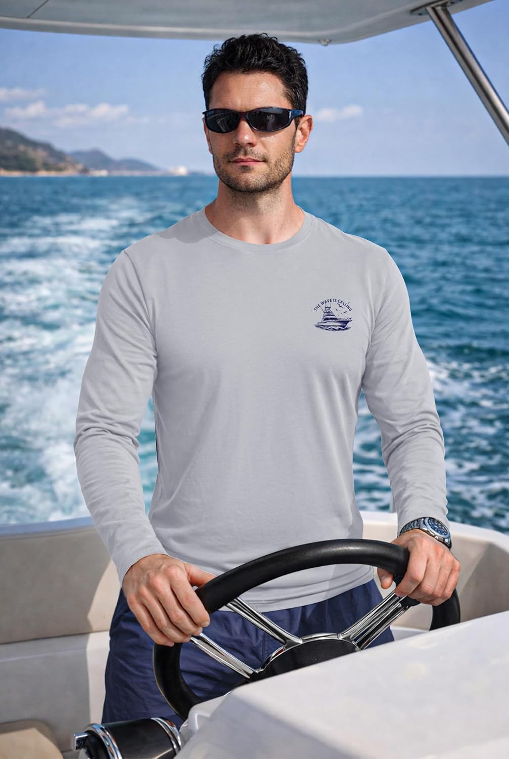 Mens UPF 50+ Rash Guard Quick Dry Lightweight Summer UV Sun Protection Long Sleeve Swim Shirt (S-XXL)