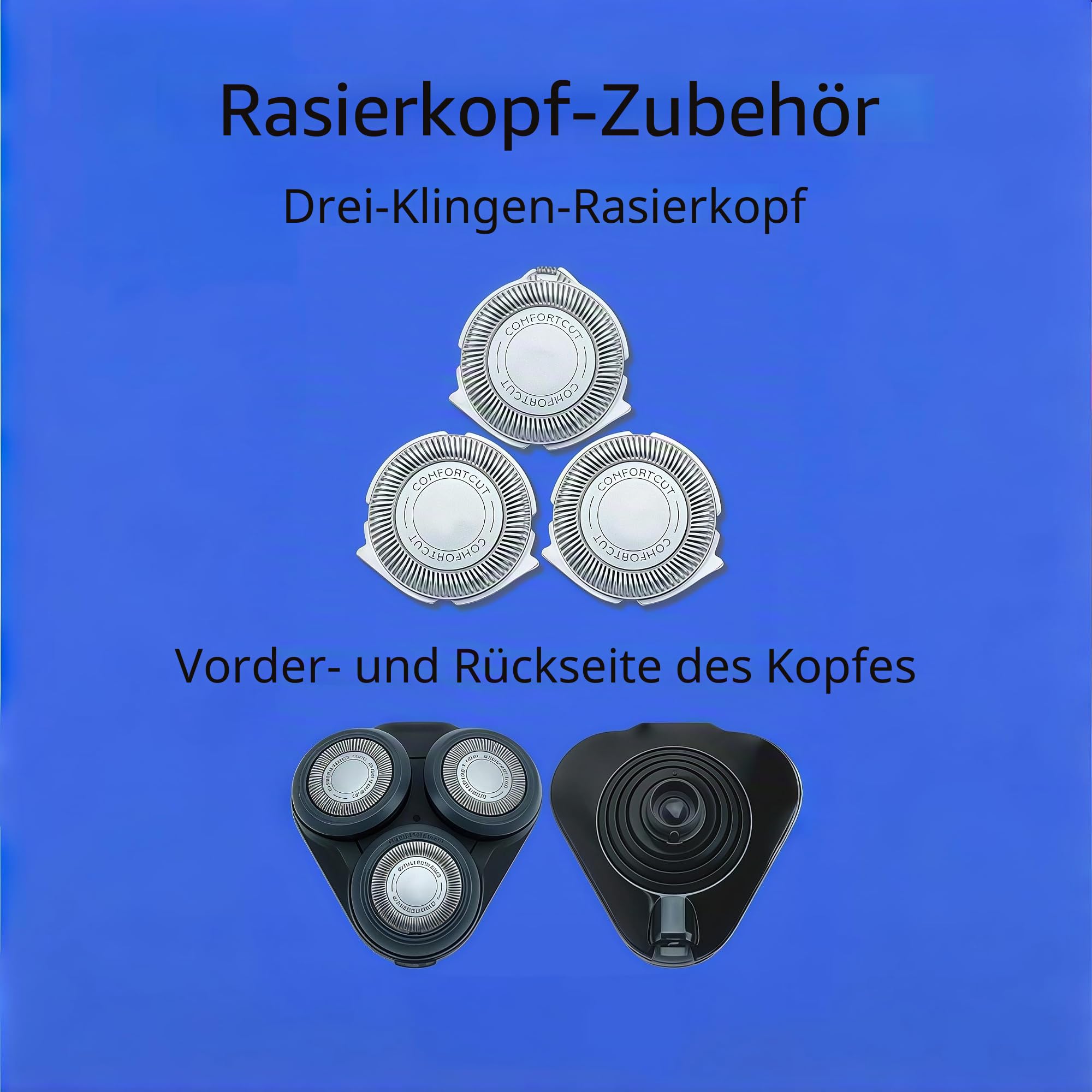 Ersatz-Scherkopf, kompatibel mit Philips Serie 5000, S5010, S5050, S5166, S5077, S5078, S5079, S5080, vollständiger Kopfersatz