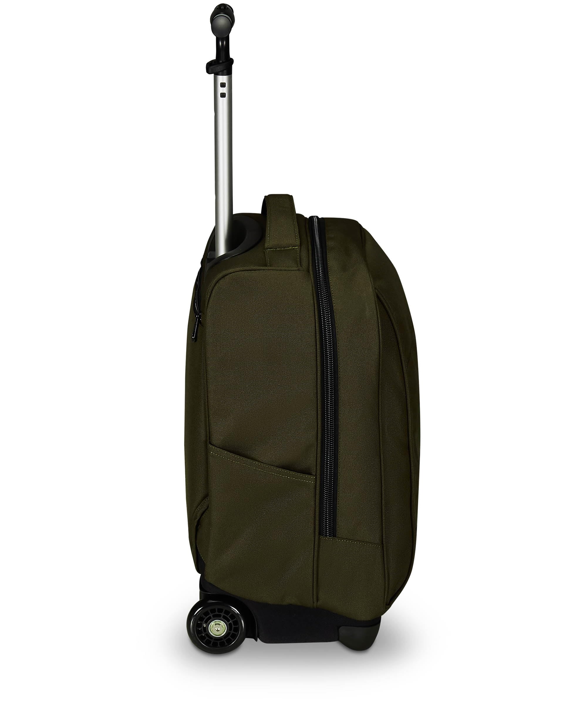 Invicta Trolley Scuola Benin Solid, Verde Militare, 2 in 1, Con Spallacci Uso Zaino, Tasca porta Borraccia e Porta Laptop, Scuola & Viaggio, Ragazzi