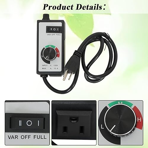 Miniatura 5 de AC 120V Reemplazo para Router Ventilador Controlador de Velocidad Variable Motor Eléctrico Reóstato