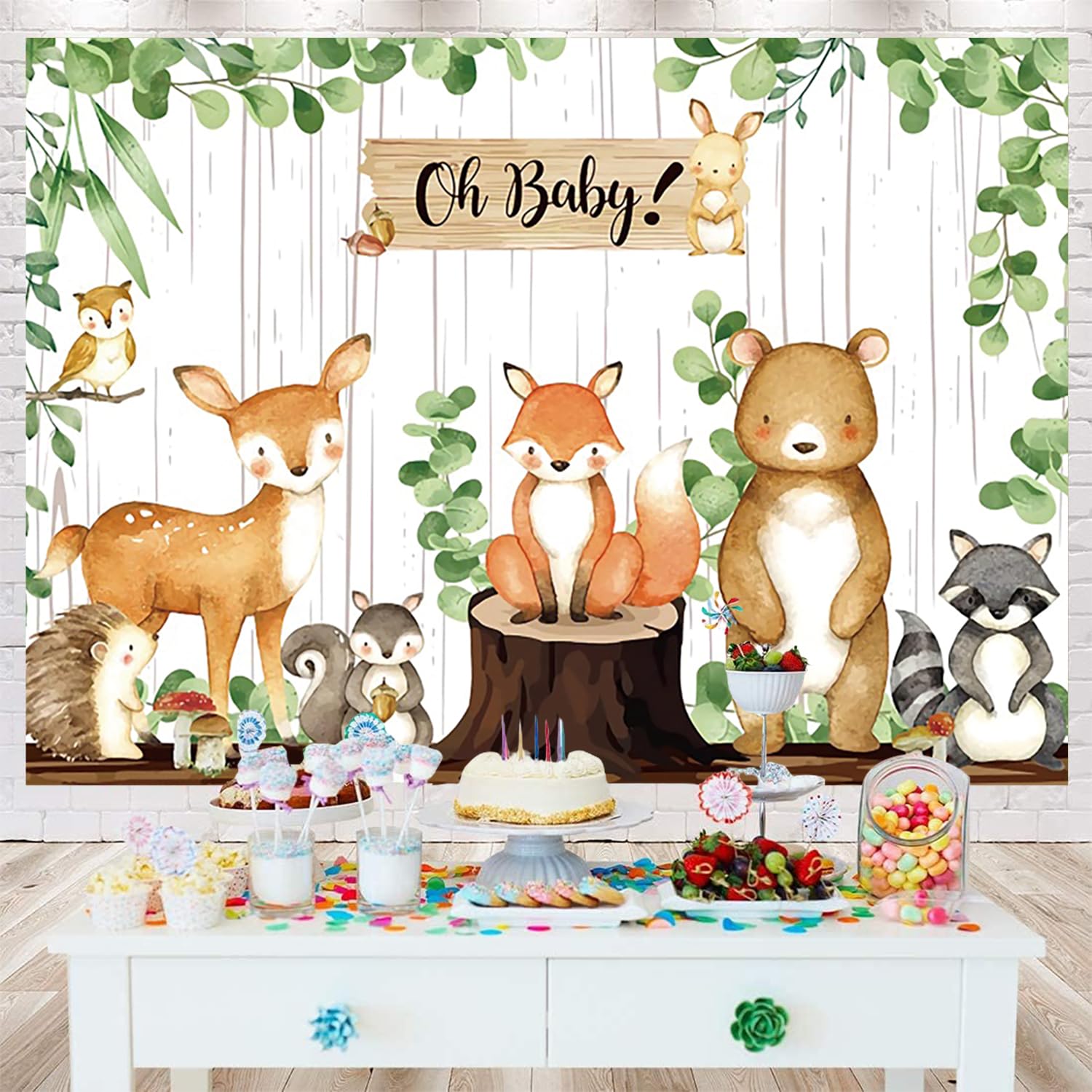 Pre-Strung Burlap Welcome Baby Banner - 6ft, Safari Jungle Animals, Gender Neutral Baby Shower Decor