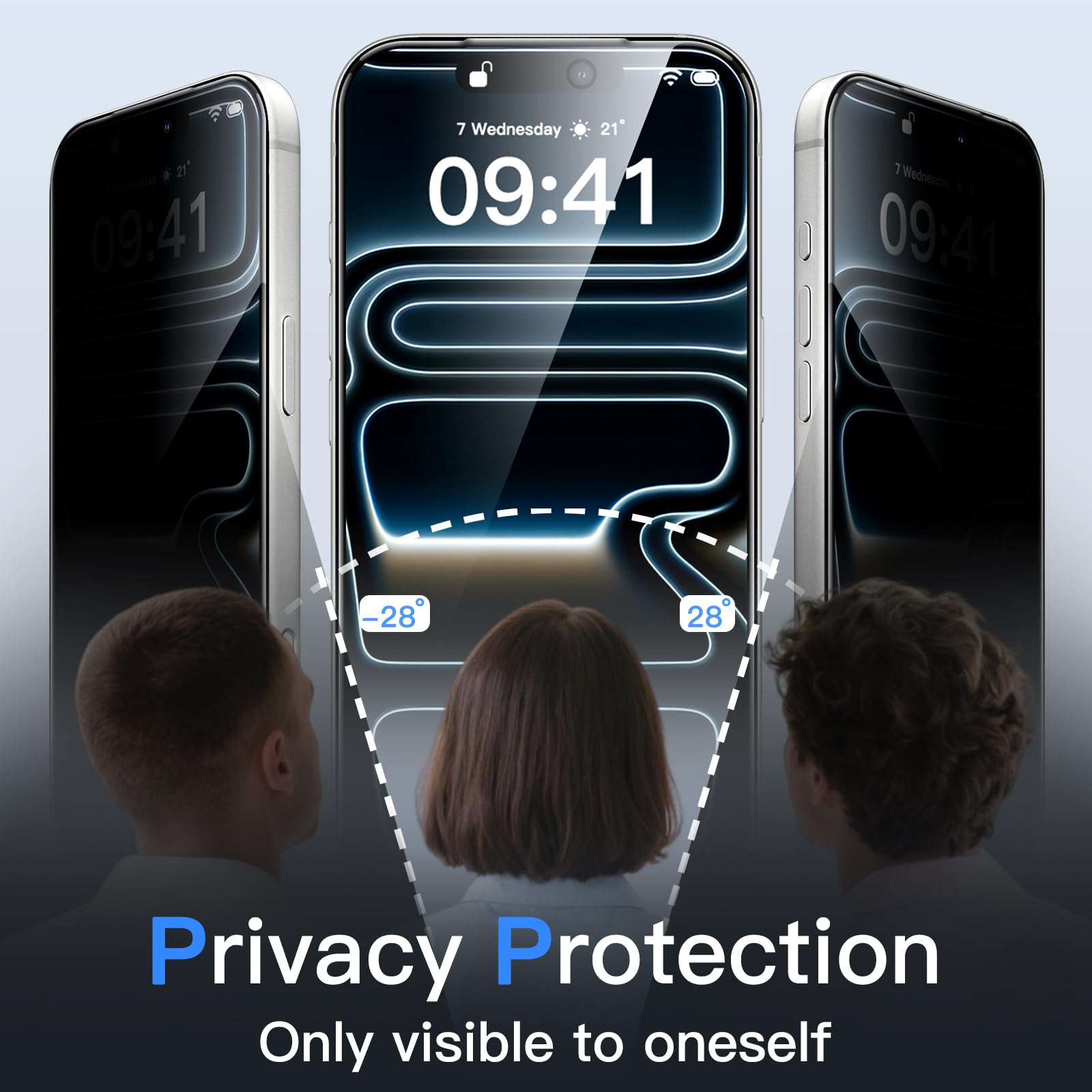 JETech 3D 9H+ Ochraniacz Ekranu Prywatności dla iPhone 17 Pro, 2 Sztuki | Pełne Pokrycie, Auto-Wyrównanie Instalacji, Szkło Hartowane, Anty Odcisk Palca, Przyjazne dla Etui