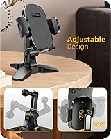 Vista 3 de APPS2Car Cell Phone Stand for Desk Adjustable Desktop Phone Stand Thick Case Friendly Cellphone Holder Desk Heavy Duty Phone Cradle for Video