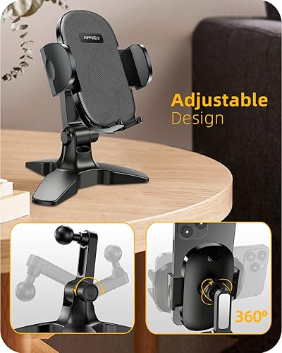 Miniatura 3 de APPS2Car Soporte de teléfono celular para escritorio, soporte de teléfono de escritorio ajustable, compatible con funda gruesa, soporte para