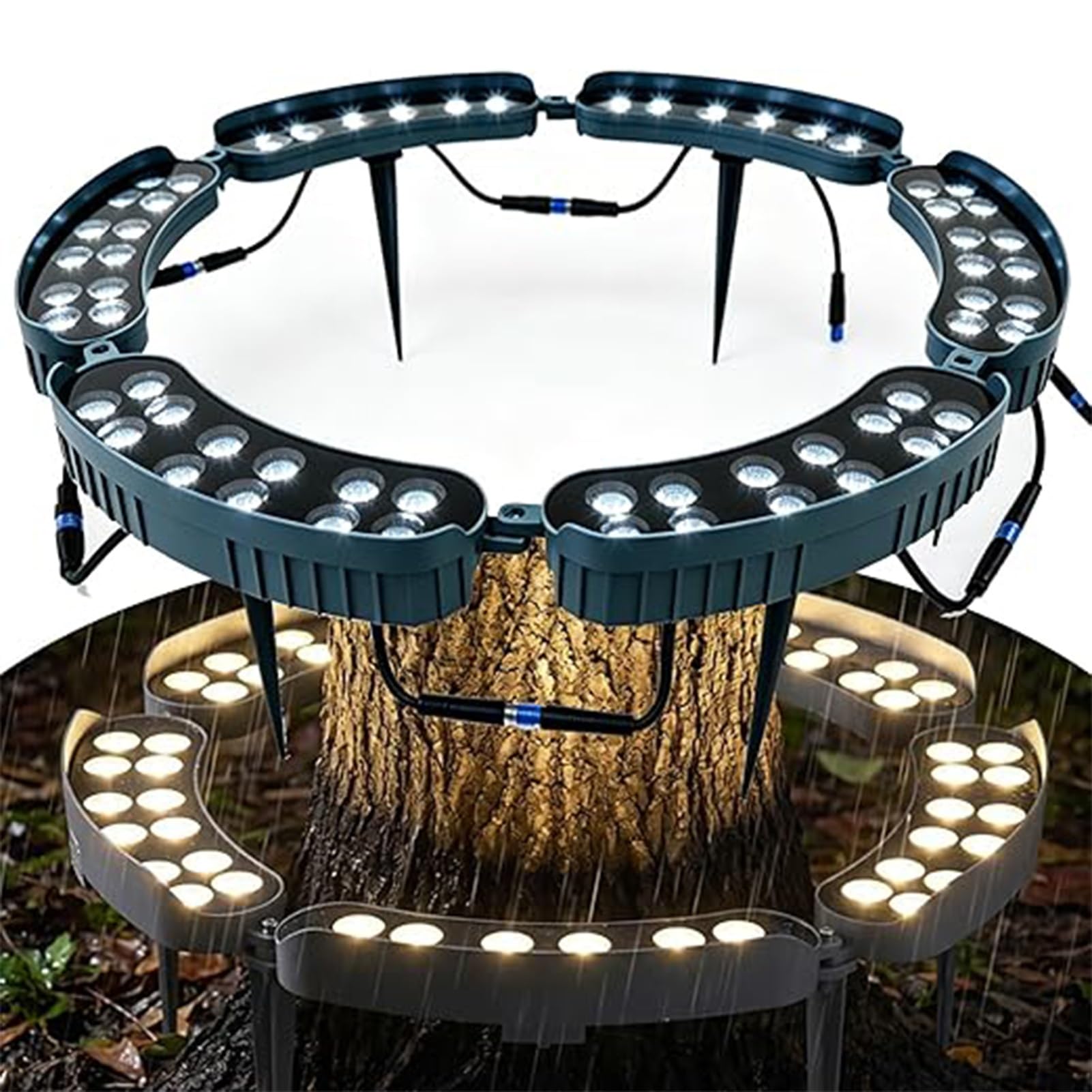 QICBYING LED Ring Tree Light, Outdoor Waterproof Landscape Spotlight, Die-Cast Aluminum Tree Hug Uplights With Ground Stake For Garden Pathway Accent, Circular Wrap Around Lamp(Red,72W(24v)) — image 1