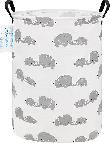 Miniatura 40 de LANGYASHAN Contenedor de almacenamiento, cesta organizadora plegable de tela de lona para ropa sucia, contenedores de juguetes, cestas de regalo, Un