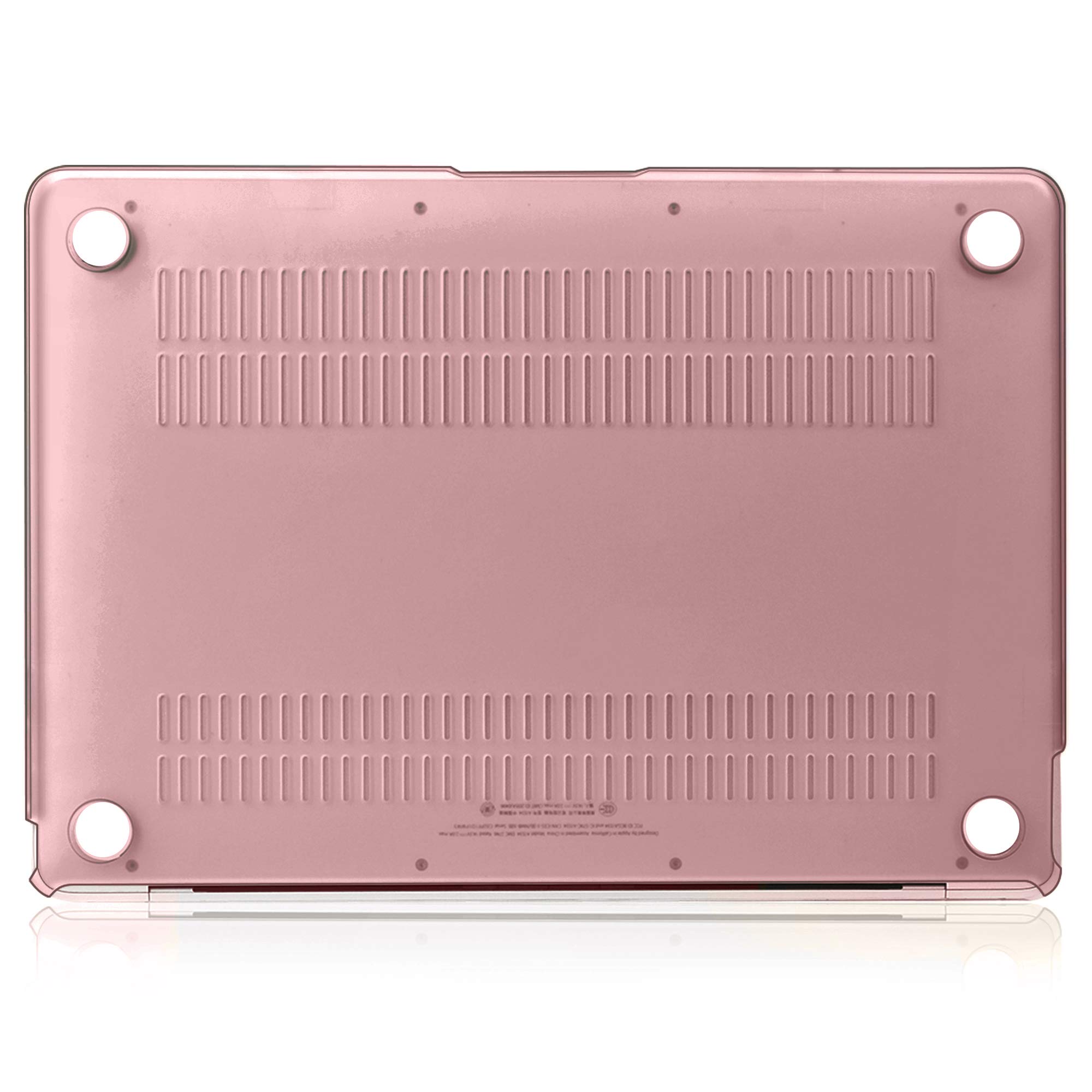TECOOL Cover compatibile con vecchio MacBook Air 13 Pollici 2017-2010 (A1466 1369), Custodia Rigida Protettiva Sottile in Plastica Superficie Lucida e Copritastiera UE, Cristallo Fucsia